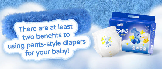 There are at least two benefits to using pants-style diapers for your baby!